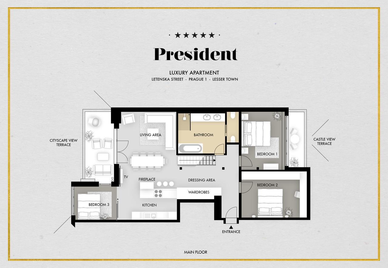 President Apt By Prague Castle, Views Eksteriør billede